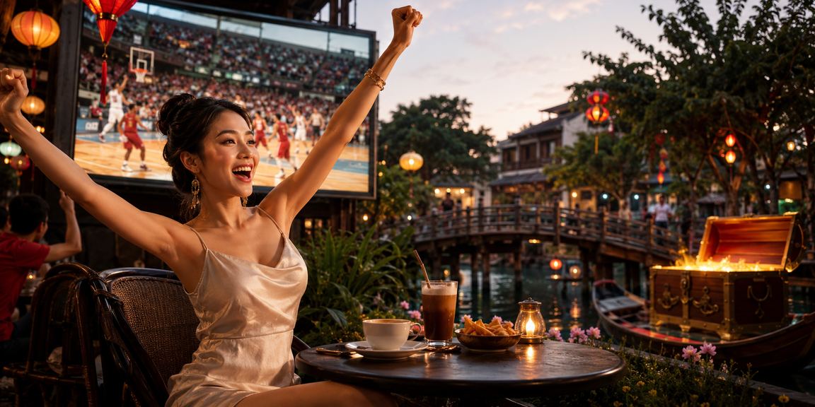 Người dùng Hà Nội xem kèo bóng rổ và đặt cược qua điện thoại tại quán cà phê