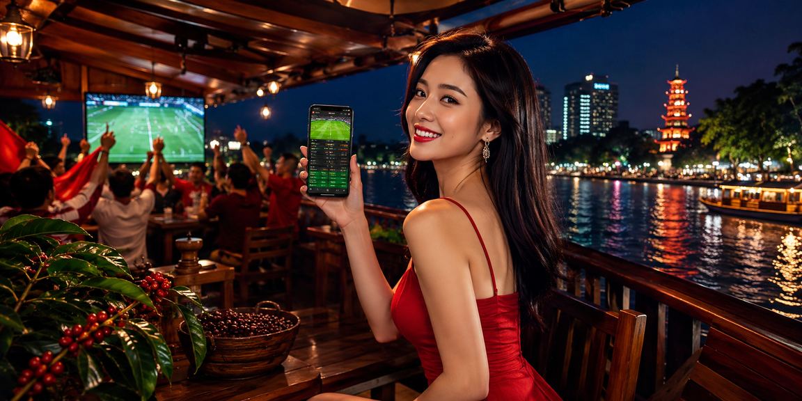 Người dùng tại Hà Nội trải nghiệm casino mobile trên điện thoại bên tách cà phê
